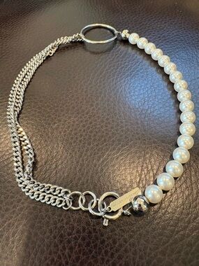 Justine Clenquet Necklace 14.5-15” Pearl Silver